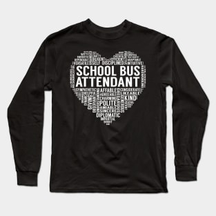 School Bus Attendant Heart Long Sleeve T-Shirt